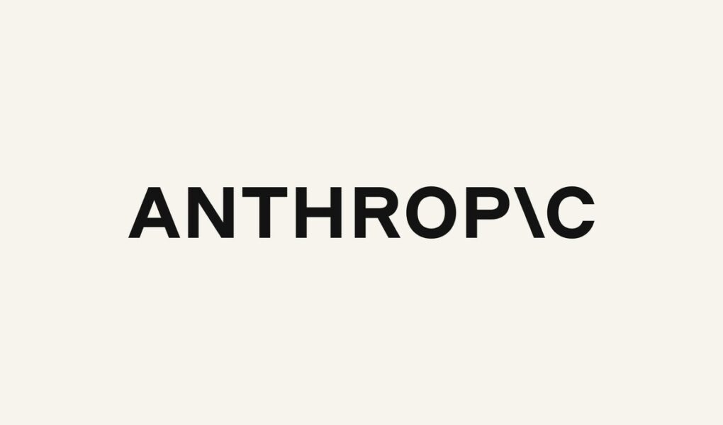 Anthropic'in resmi logosu: krem rengi zemin üzerinde siyah ANTHROPIC yazısı