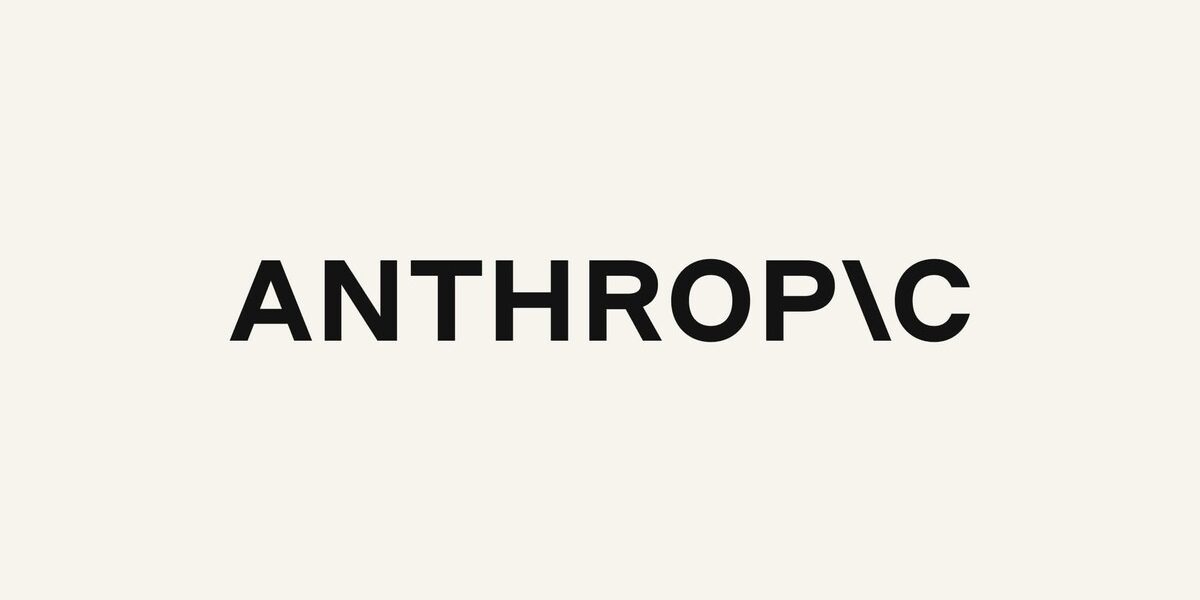 Anthropic'in resmi logosu: krem rengi zemin üzerinde siyah ANTHROPIC yazısı
