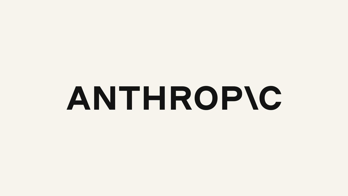Anthropic'in resmi logosu: krem rengi zemin üzerinde siyah ANTHROPIC yazısı