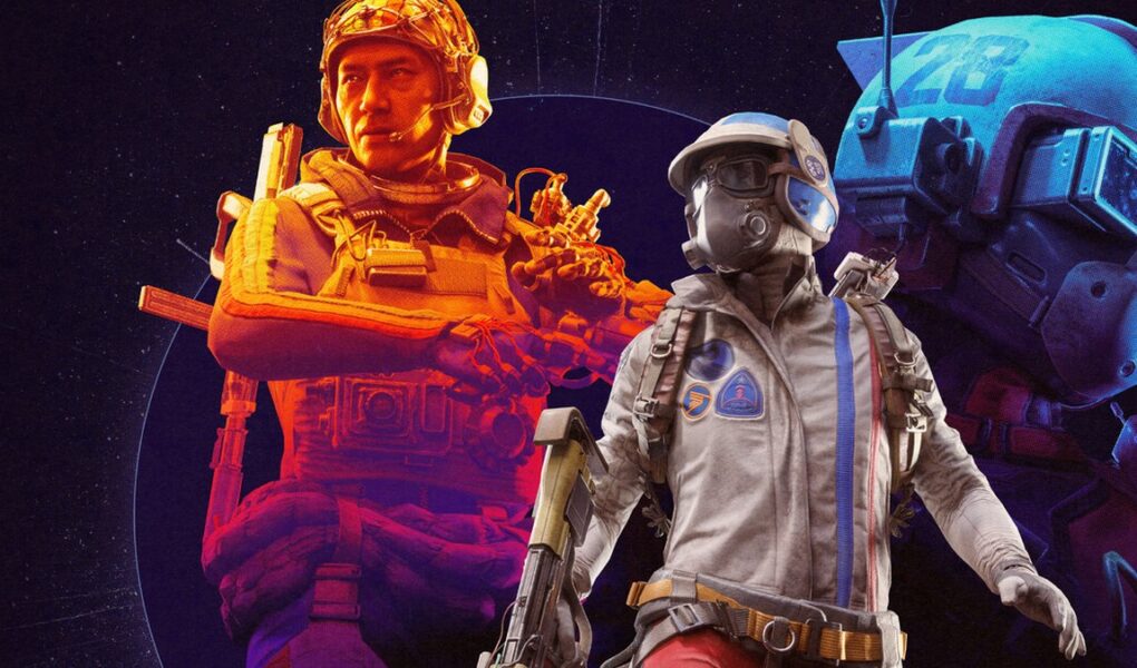 Arc Raiders'ın resmi Steam görseli: koyu mor arka planda turuncu ışıkla aydınlanan iki Raider karakteri