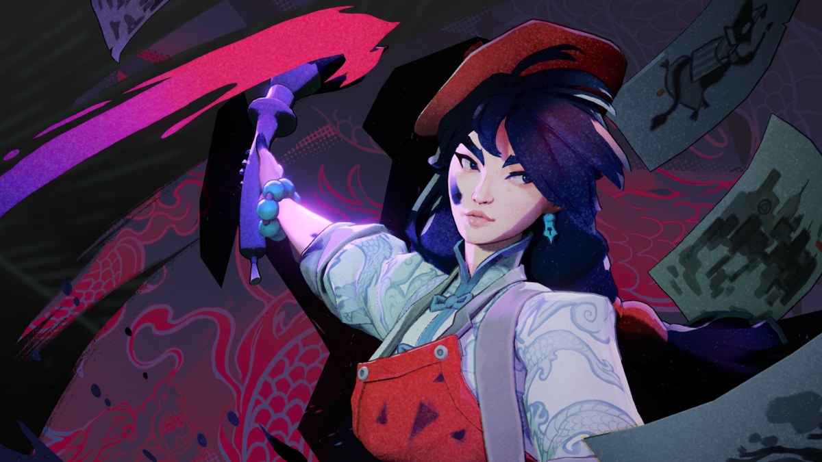Valve'ın Deadlock için yayınladığı resmi görsel: elinde fırçayla mor mürekkep savuran yeni kahraman Violet