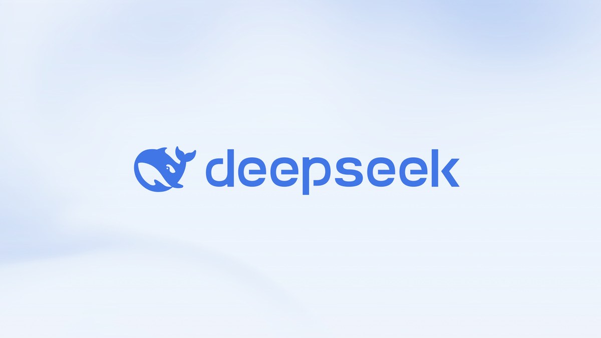 DeepSeek'in resmi görseli: açık mavi zemin üzerinde mavi balina simgeli DeepSeek logosu