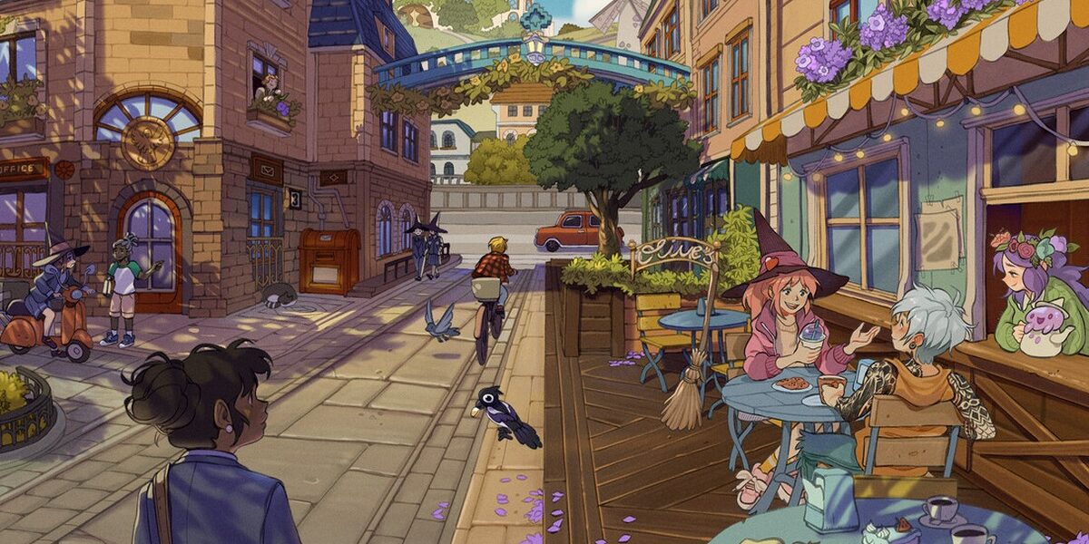 Witchbrook'un resmi görseli: Mossport kasabasında cadı öğrenciler