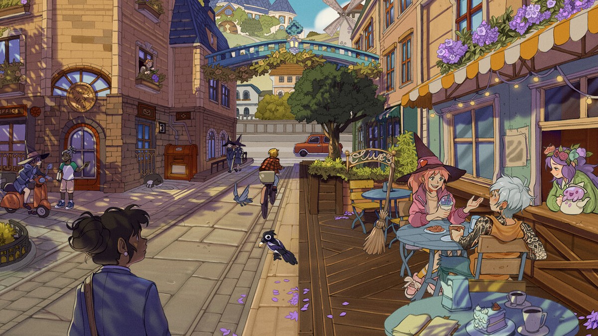 Witchbrook'un resmi görseli: Mossport kasabasında cadı öğrenciler